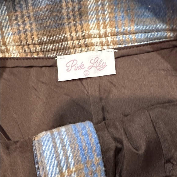 Pink Lily small Plaid Mini Skort - Blue and Brown.  Like New - Picture 3 of 3